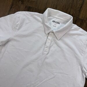 Ash Erie Polo Shirt Mens Large White Lightweight Golf Preppy Work Performance